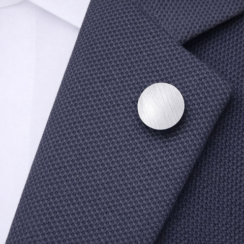 Zilveren Revers Pin Mat Rond met Lettergravure - Echt Zilver