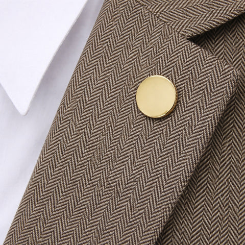 Revers Pin Glans Rond met Lettergravure - Goudkleurig