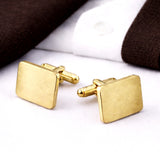 Manchetknopen Rechthoek Mat met Datum en Lettergravure - Goudkleurig