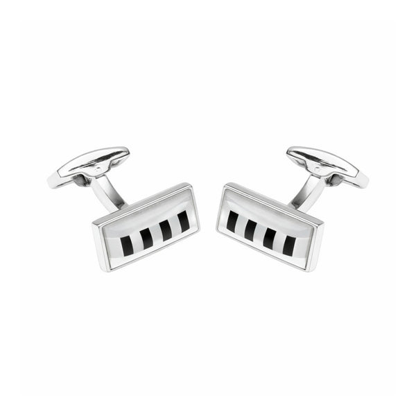 Manchetknopen Parelmoer Wit Zwart