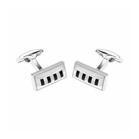 Manchetknopen Parelmoer Wit Zwart