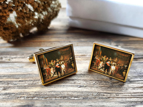 Kunst Manchetknopen Rembrandt van Rijn - De nachtwacht