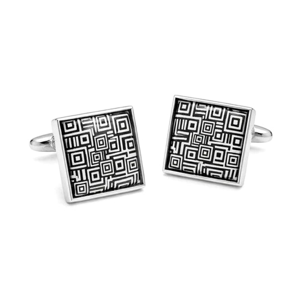 Manchetknopen Zwart Wit Retro