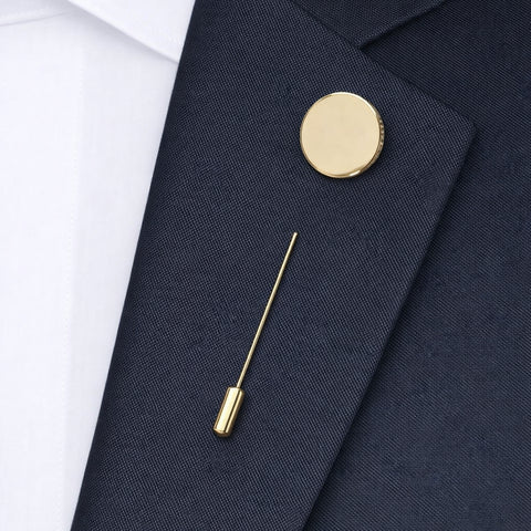 Reversspeld Glans Rond met Lettergravure - Goudkleurig