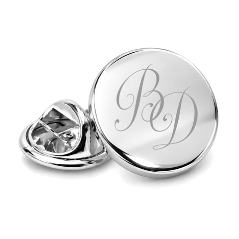 Revers Pin Rond Glans met Lettergravure - Zilverkleurig