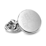 Revers Pin Mat Rond met uw Familiewapen gravure  - Zilverkleurig