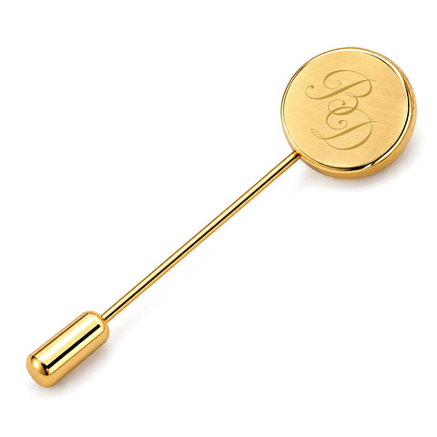 Op aanvraag - Gouden Reversspeld Mat met Lettergravure - 14K Geelgoud