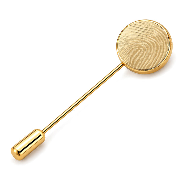 Op aanvraag - Gouden Reversspeld met vingerafdrukgravure - 14K Geelgoud