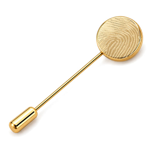 Op aanvraag - Gouden Reversspeld met vingerafdrukgravure - 14K Geelgoud