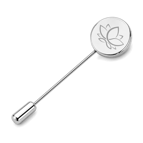 Reversspeld Glans Rond met Logogravure - Zilverkleurig