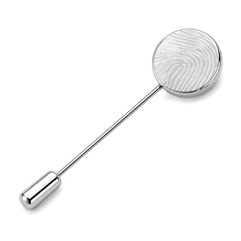 Reversspeld Rond Glans met Vingerafdrukgravure - Zilverkleurig