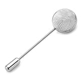 Reversspeld Rond Mat met Vingerafdrukgravure - Sterling Zilver