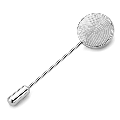 Reversspeld Rond Mat met Vingerafdrukgravure - Zilverkleurig