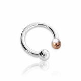 Zilveren Sleutelring rond met bolletjes - 925/1000 Zilver