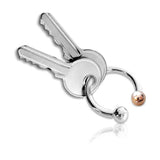Zilveren Sleutelring rond met bolletjes - 925/1000 Zilver