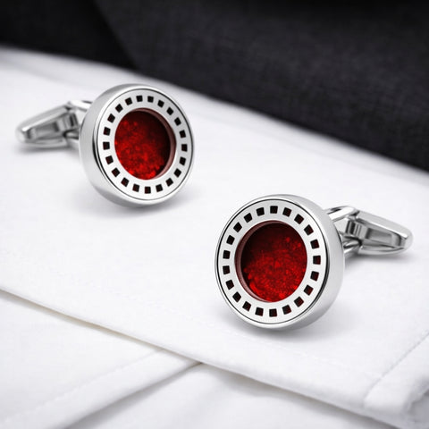 Manchetknopen Cirkel Rood