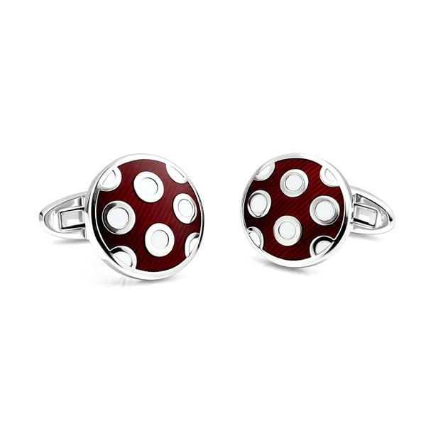 Manchetknopen Polka Dot Rood