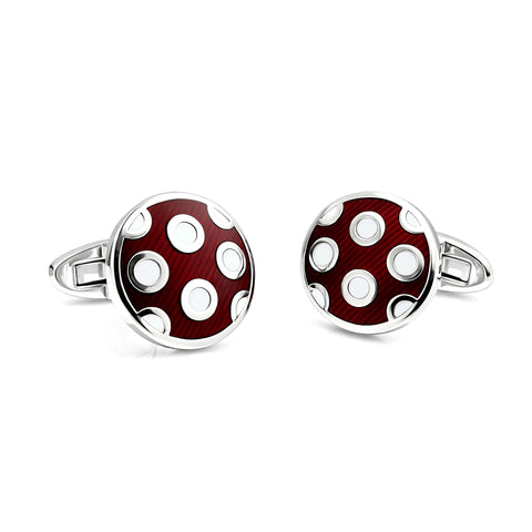 Manchetknopen Polka Dot Rood