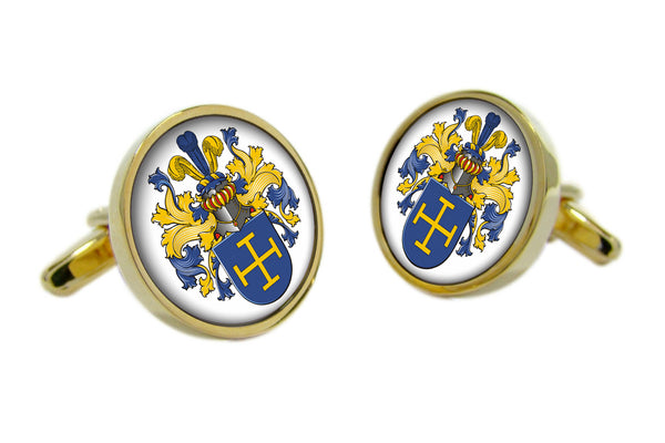 Manchetknopen Rond met uw eigen Familiewapen - Goudkleurig