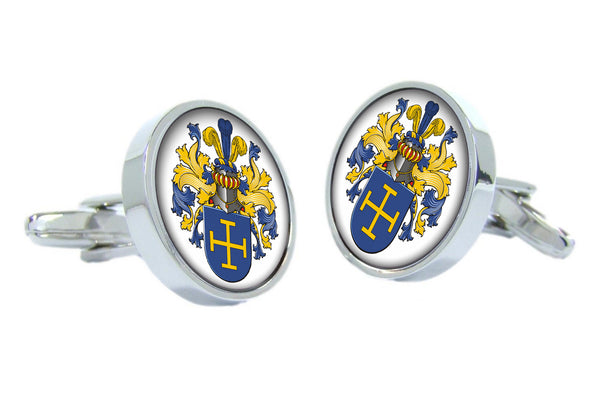Manchetknopen Rond met uw eigen Familiewapen - Zilverkleurig