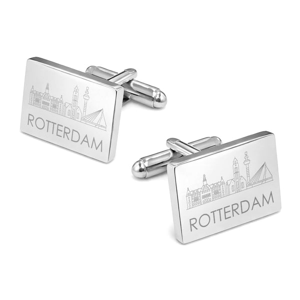 Rotterdam Skyline Manchtknopen Zilver Glans - Imposant en stoer