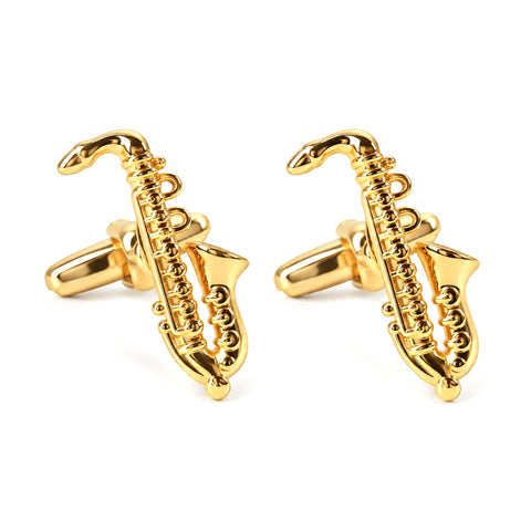 Manchetknopen Saxofoon Goudkleurig