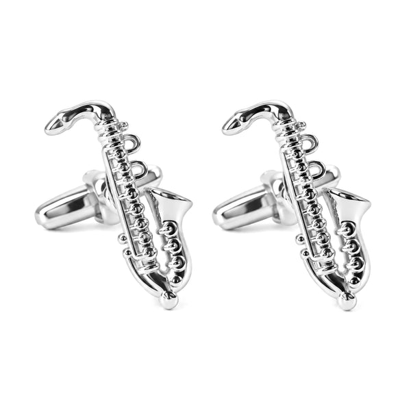 Manchetknopen Saxofoon Zilverkleurig