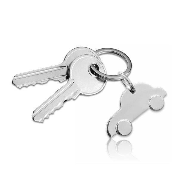 2025 Sleutelhanger auto met lettergravure naar keuze - Sterling Zilver