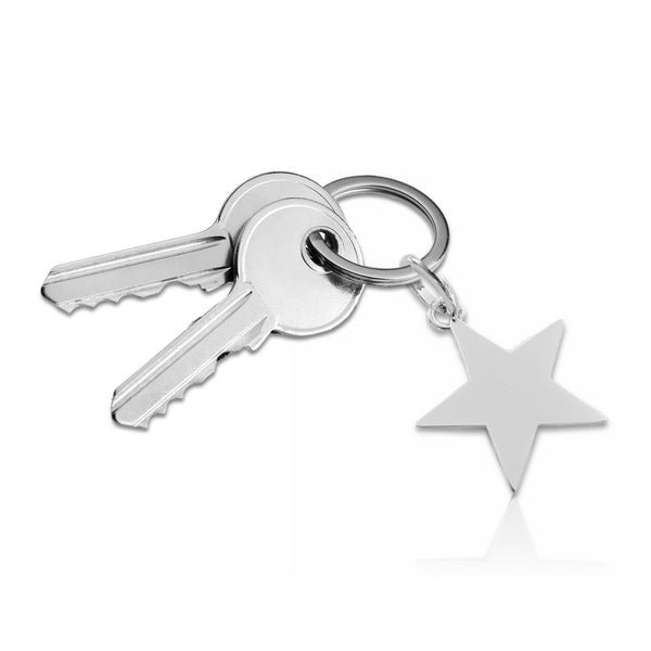 2025 Sleutelhanger ster met lettergravure naar keuze - Sterling Zilver