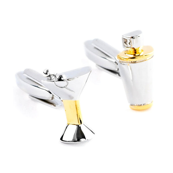 Manchetknopen Cocktail shaker en Cocktailglas