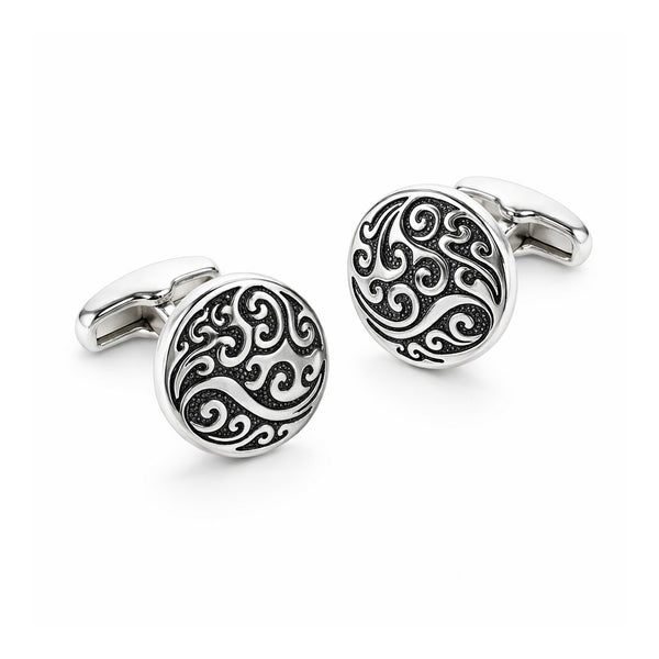 Zilverkleurige Manchetknopen met Keltisch Motief – 15 mm