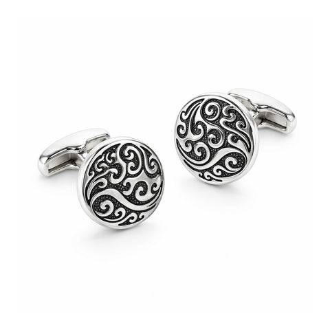 Zilverkleurige Manchetknopen met Keltisch Motief – 15 mm