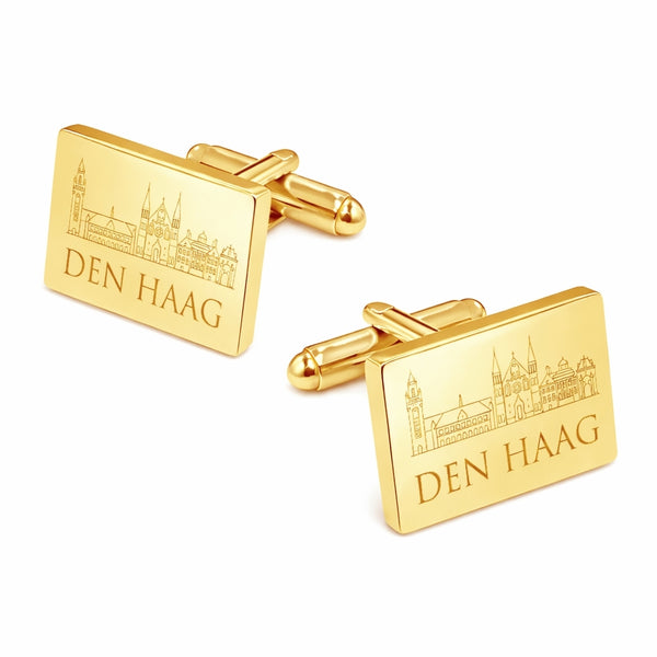 Den Haag Skyline Manchtknopen Goud Glans - Imposant en stoer