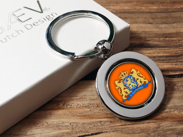 Stijlvolle Sleutelhanger met Nederlands Wapen - Oranje uitvoering
