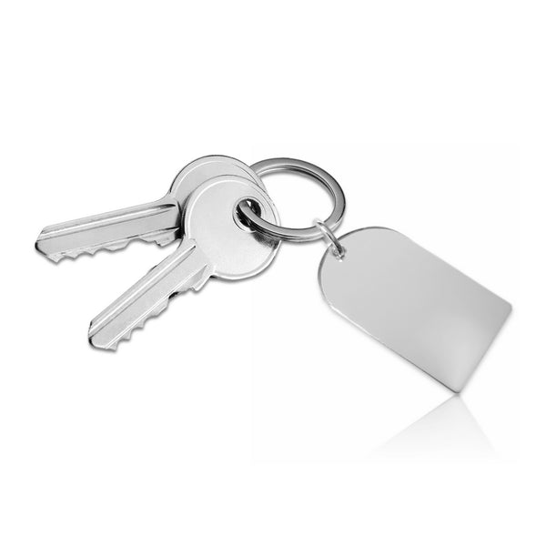 2025 Sleutelhanger rechthoek met gravure naar keuze - Sterling Zilver