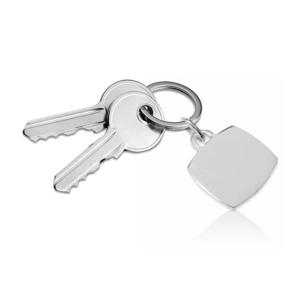 2025 Sleutelhanger vierkant met gravure naar keuze - Sterling Zilver