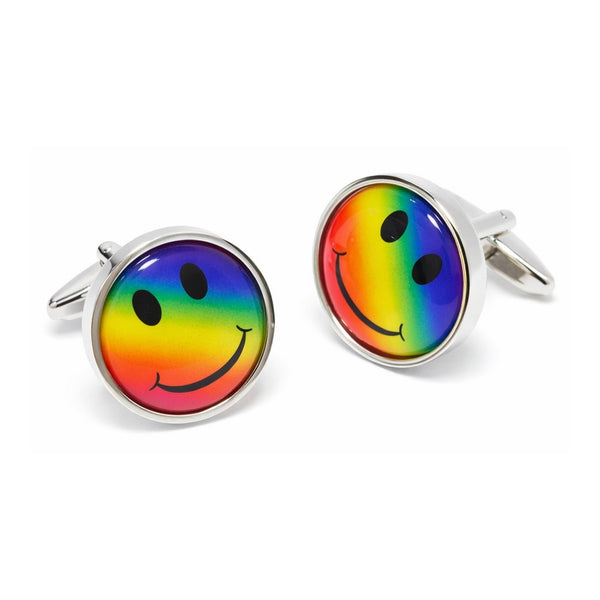 Manchetknopen Smiley Regenboog