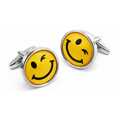 Manchetknopen Smiley Knipoog