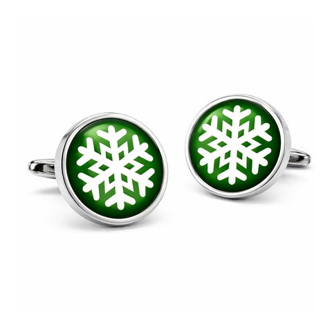 Manchetknopen Sneeuwvlok Groen