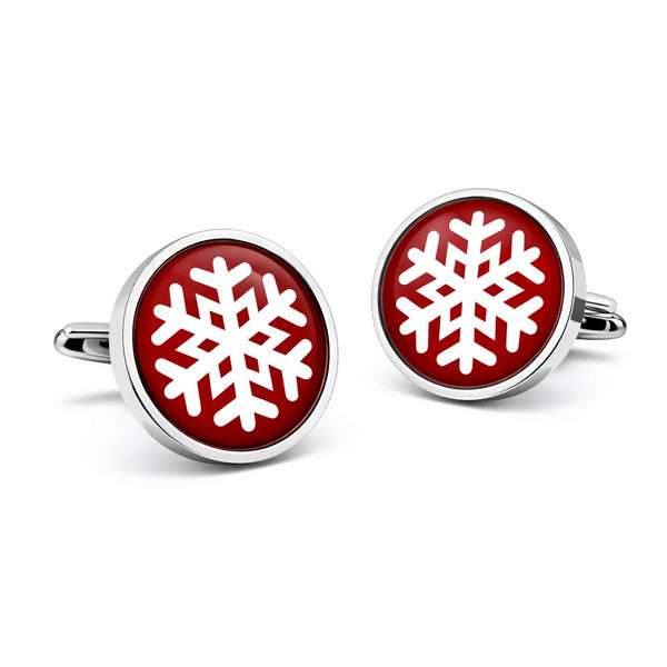 Manchetknopen Sneeuwvlok Rood
