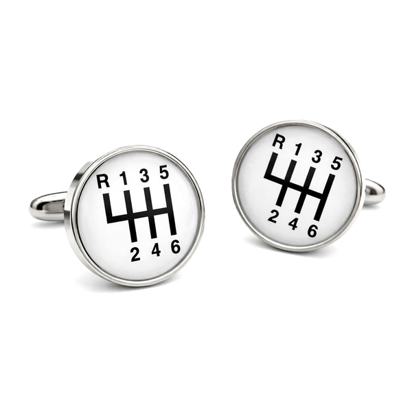 Manchetknopen Top Gear Schakelbak Wit