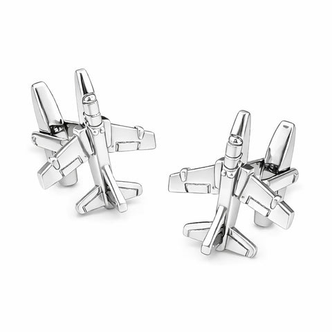 Manchetknopen Vliegtuig Zilverkleurig