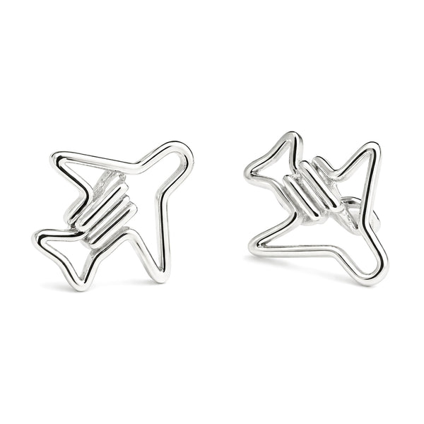 Manchetknopen Vliegtuig Zilverkleurig