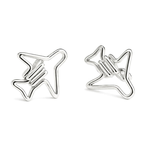 Manchetknopen Vliegtuig Zilverkleurig