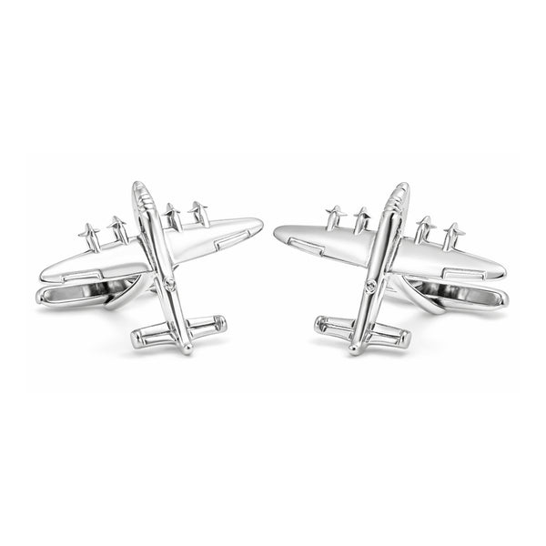 Manchetknopen Vliegtuig Avro Lancaster - Zilverkleurig