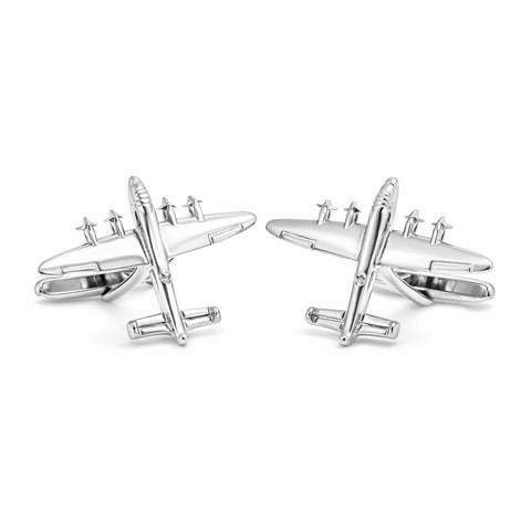 Manchetknopen Vliegtuig Avro Lancaster - Zilverkleurig