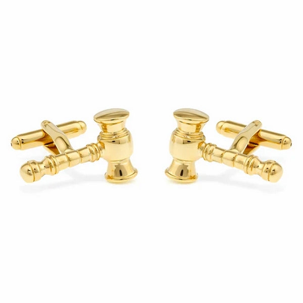 Manchetknopen Voorzittershamer Goudkleurig