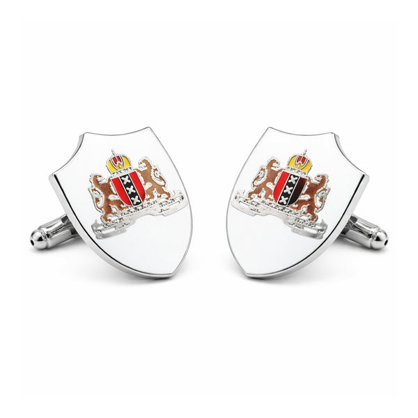 Manchetknopen Stadswapen Amsterdam – Geëmailleerd met Keizerskroon
