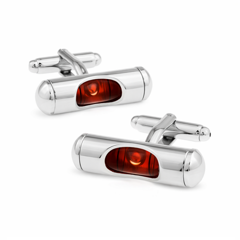 Manchetknopen Gereedschap Waterpas Rood - Echt werkend