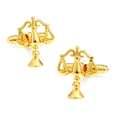 Manchetknopen Weegschaal Goudkleurig